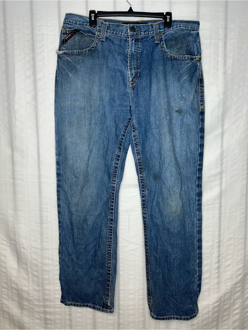 Ariat Jeans Mens 38X34 Blue M3 Loose Straight Medium Wash Workwear Denim